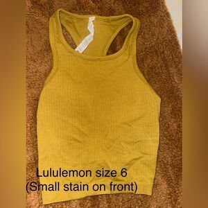 lululemon athletica Mustard Tank Top